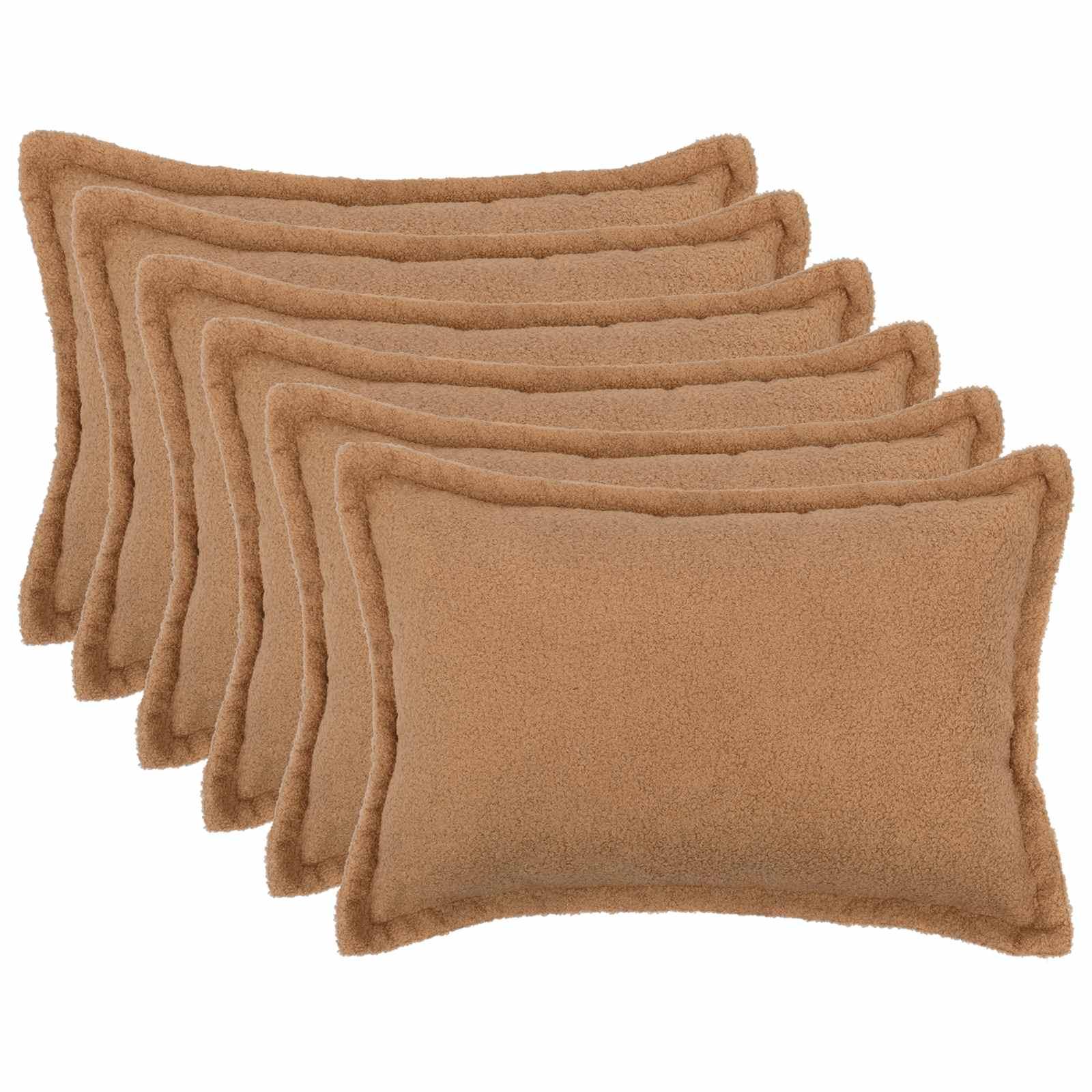 Pudebetræk 6 stk HOUTEN beige 50 x 75 cm bouclé