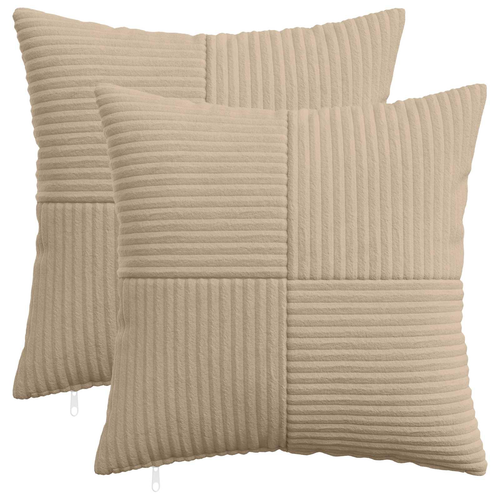 Pudebetræk 2 stk ALMELO gråbrun 35 x 35 cm i cordfløjl
