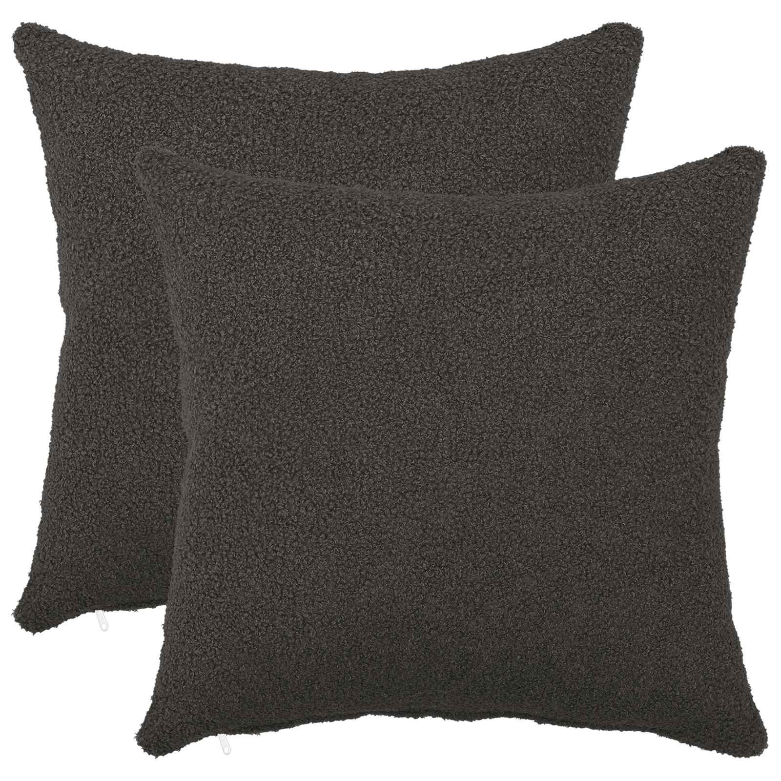 Pudebetræk HEERLEN 2 stk mørkegrå 35 x 35 cm bouclé