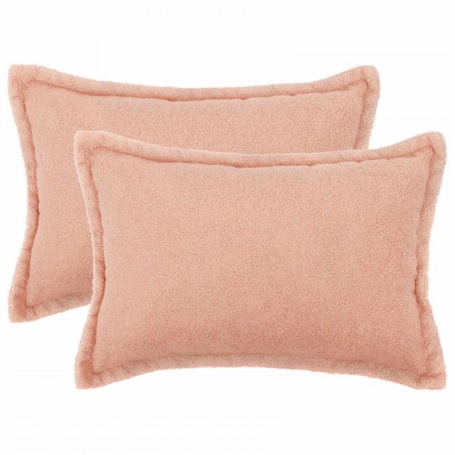 Pudebetræk 2 stk HOUTEN lyserød 50 x 75 cm bouclé