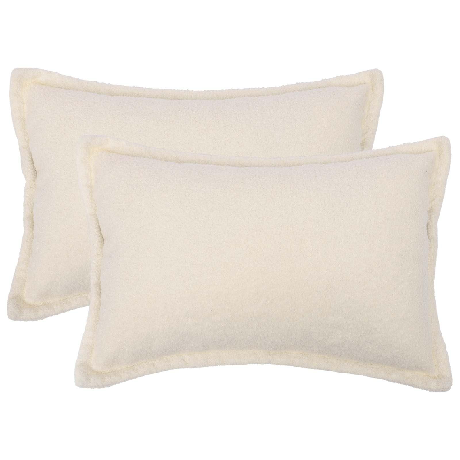 Pudebetræk 2 stk HOUTEN cremefarvet 50 x 75 cm bouclé