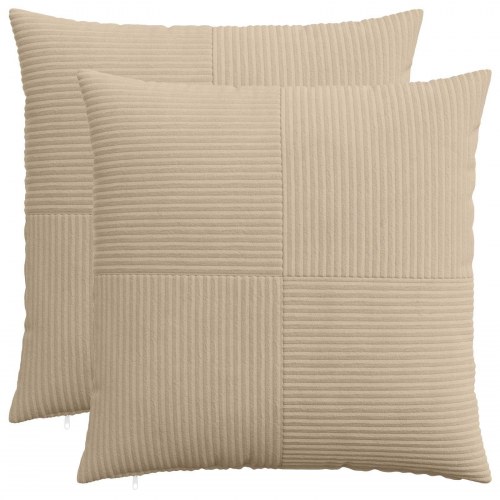 Pudebetræk 2 stk ALMELO gråbrun 60 x 60 cm i cordfløjl