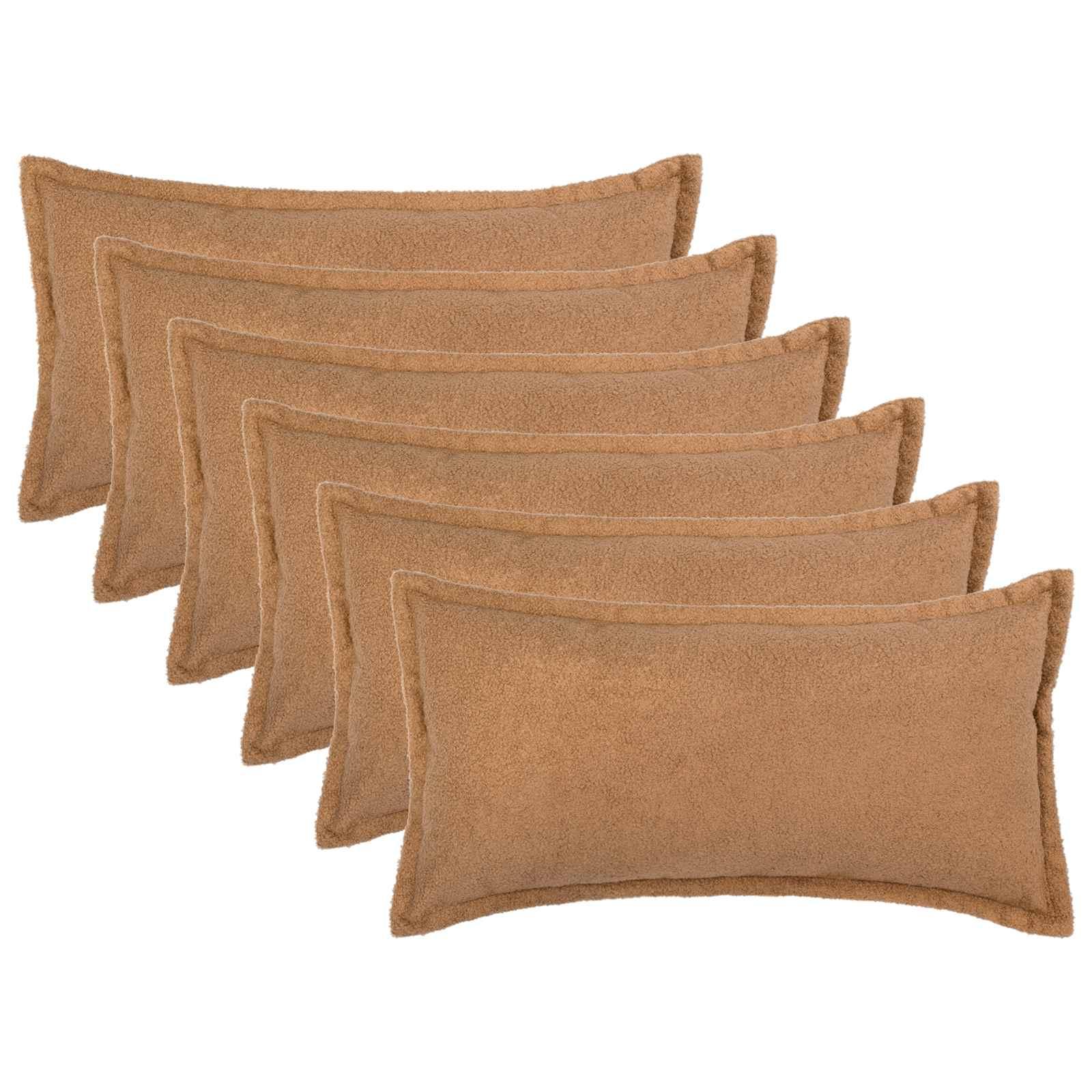 Pudebetræk 6 stk HOUTEN beige 40 x 80 cm bouclé