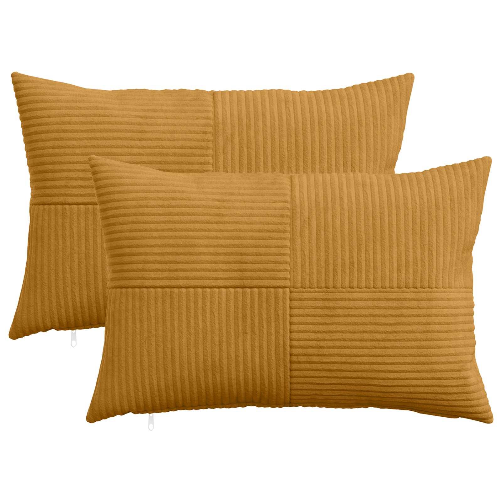 Pudebetræk 2 stk ALMELO gul 30 x 50 cm i cordfløjl