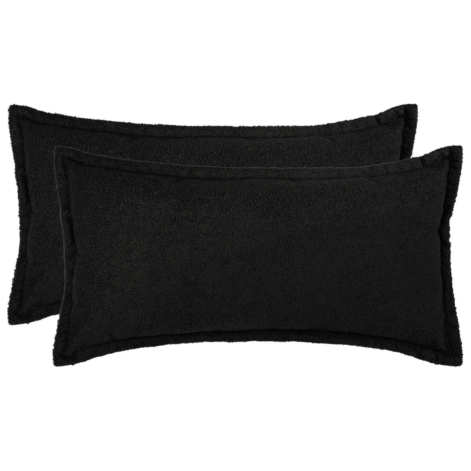 Pudebetræk 2 stk HOUTEN sort 40 x 80 cm bouclé