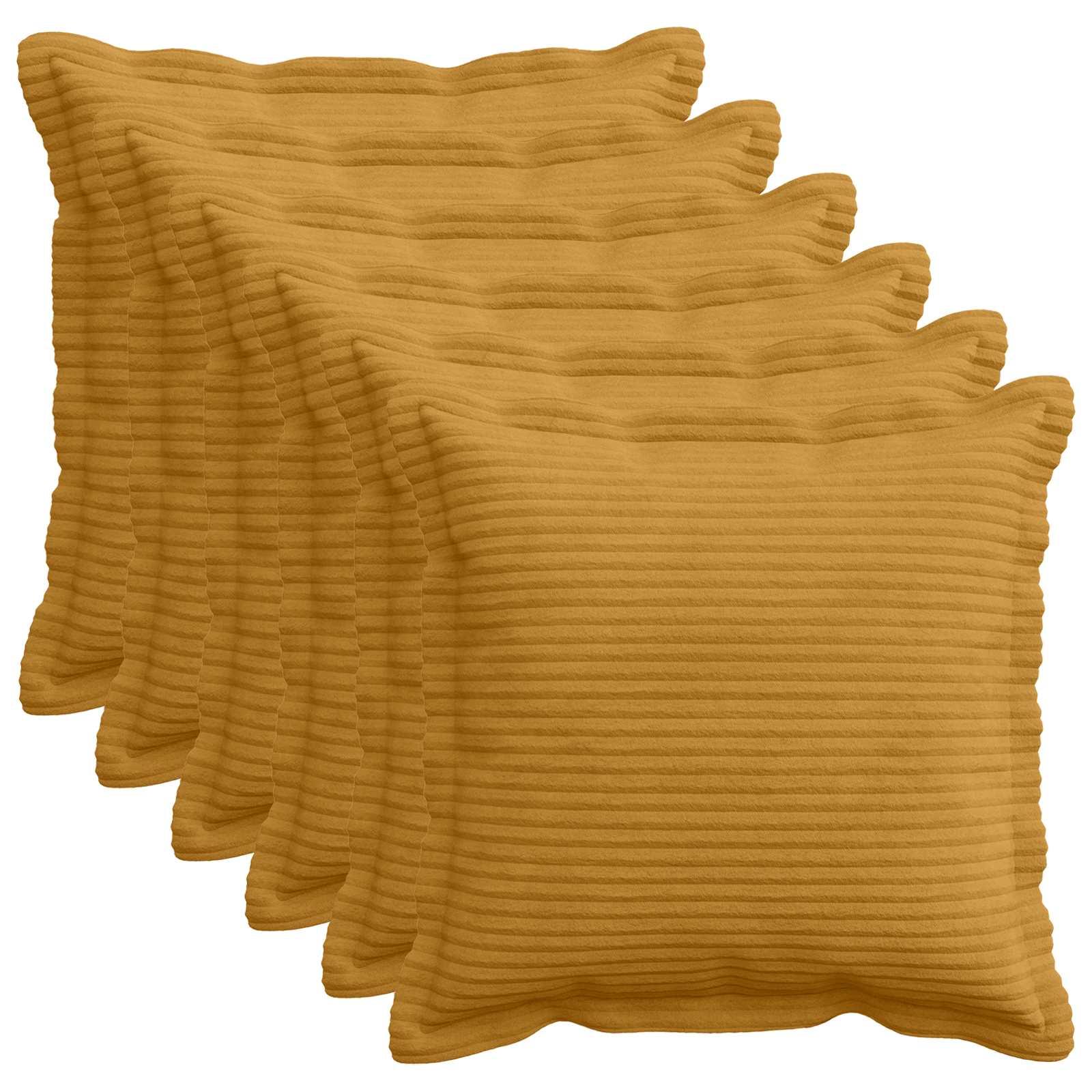 Pudebetræk HOUTEN 6 stk. gul 35 x 35 cm i cordfløjl