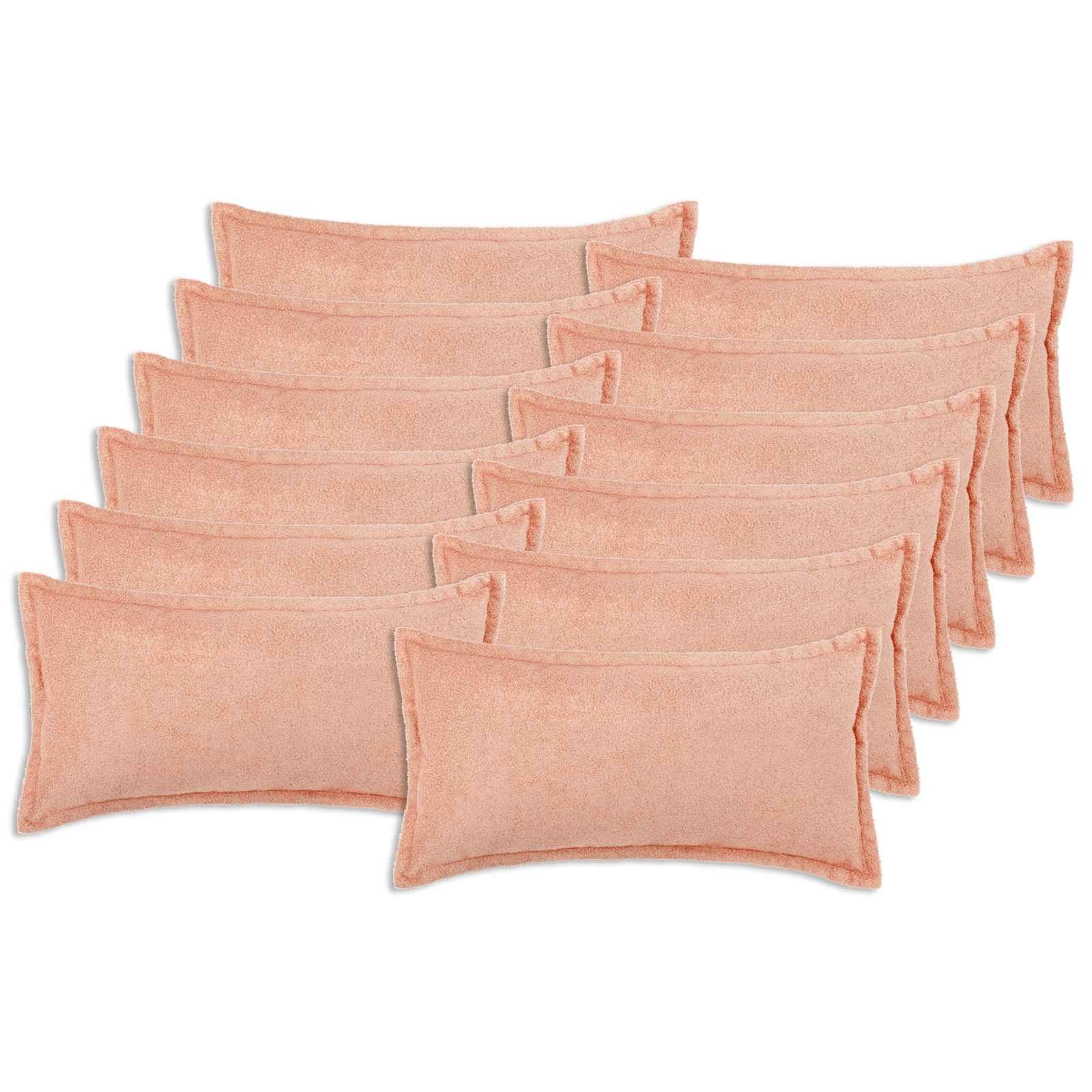 Pudebetræk HOUTEN lyserød 40 x 80 cm bouclé 12 stk