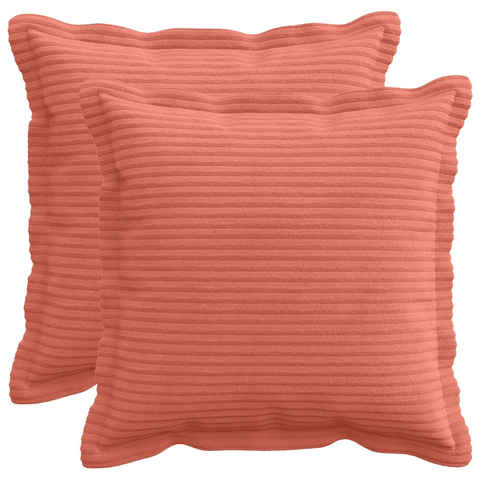 Pudebetræk 2 stk. HOUTEN rød orange 35 x 35 cm i cordfløjl