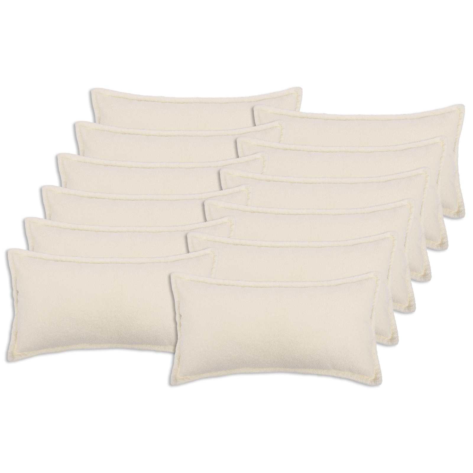 Pudebetræk HOUTEN 12 stk cremefarvet 40 x 80 cm bouclé
