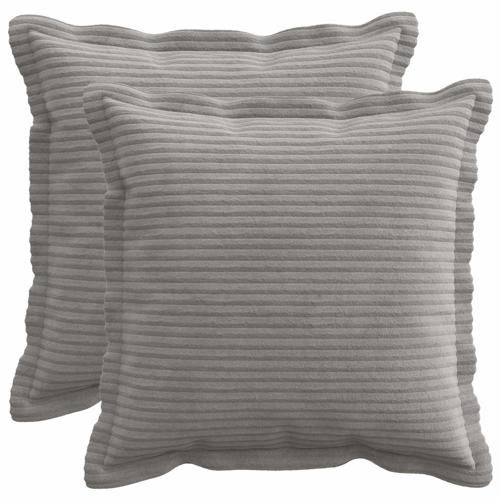 Pudebetræk 2 stk. HOUTEN lysegrå 35 x 35 cm i cordfløjl