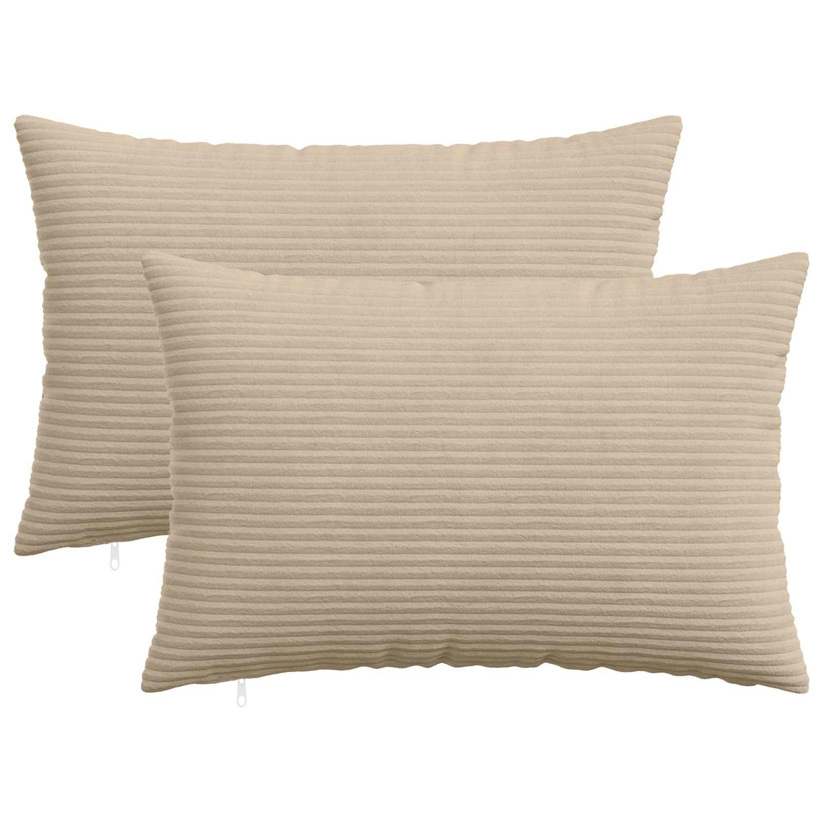 Pudebetræk 2 stk HEERLEN gråbrun 50 x 80 cm i cordfløjl