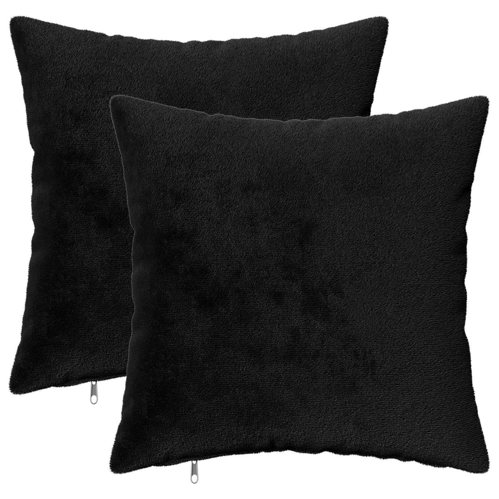 Pudebetræk HEERLEN 2 stk i sort flannel 50 x 50 cm