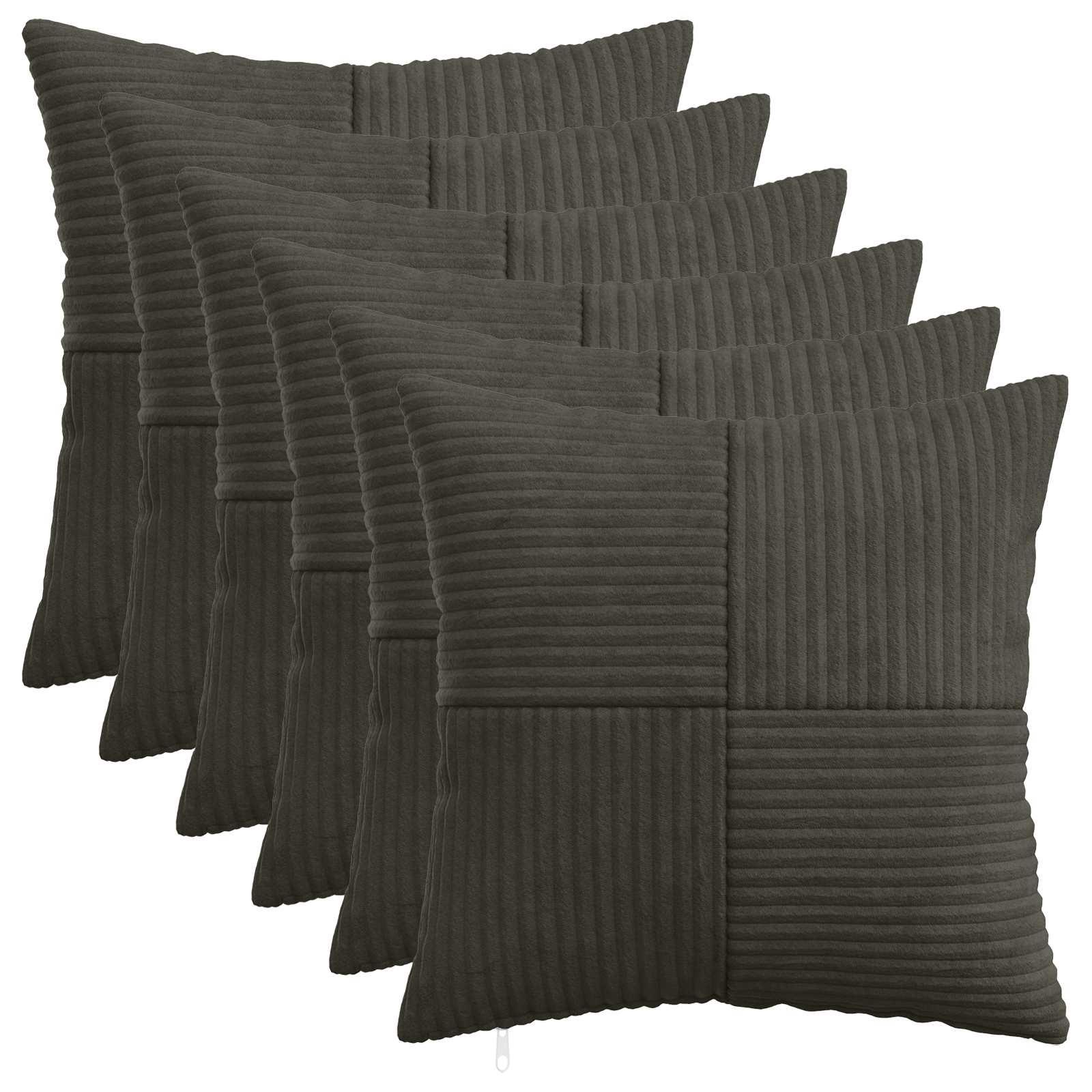Pudebetræk ALMELO 6 stk antracit 30 x 30 cm i cordfløjl