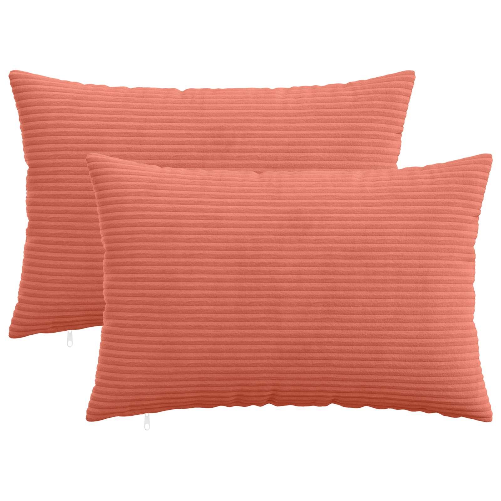 Pudebetræk 2 stk HEERLEN rød orange 50 x 80 cm i cordfløjl
