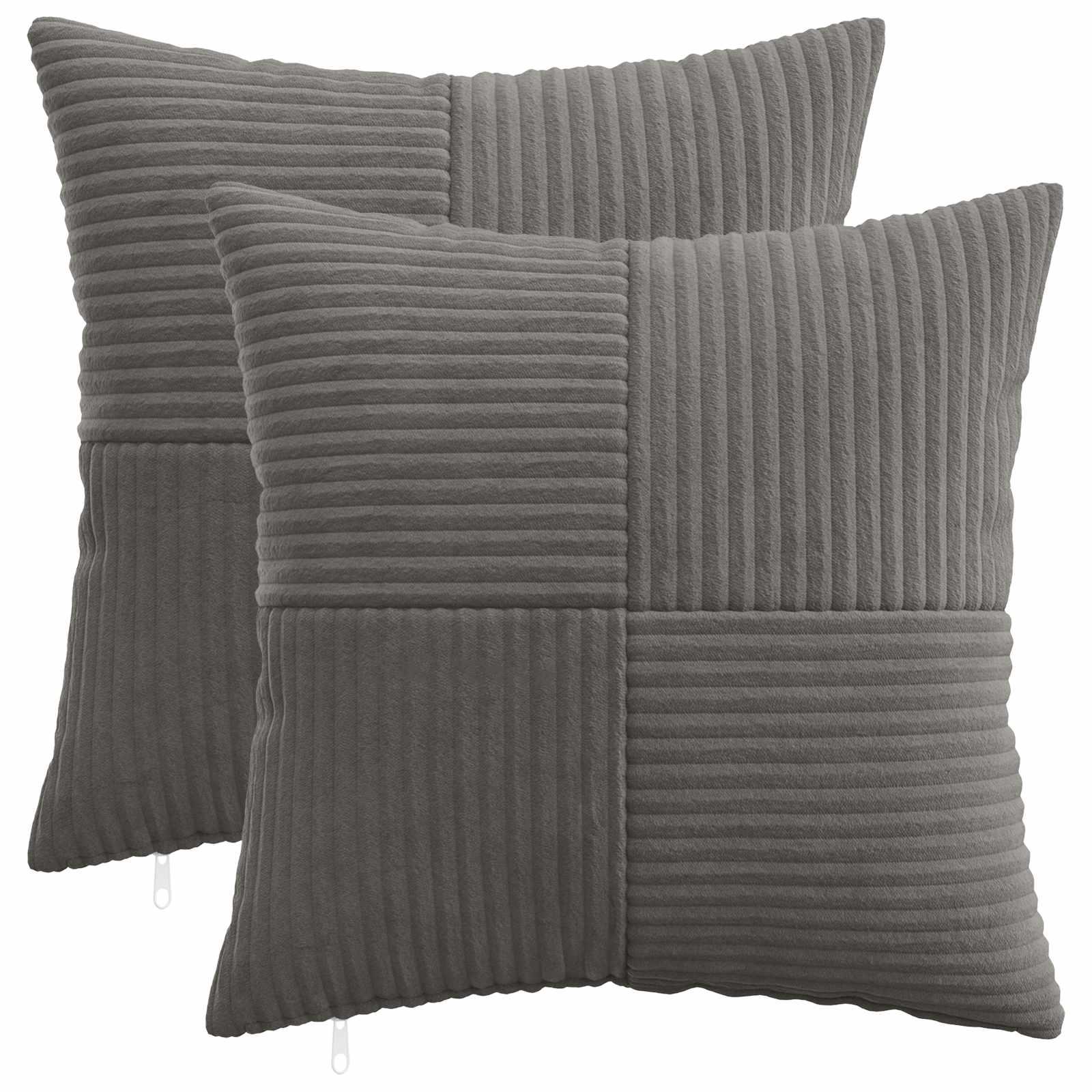 Pudebetræk 2 stk ALMELO mørkegrå 30 x 30 cm i cordfløjl