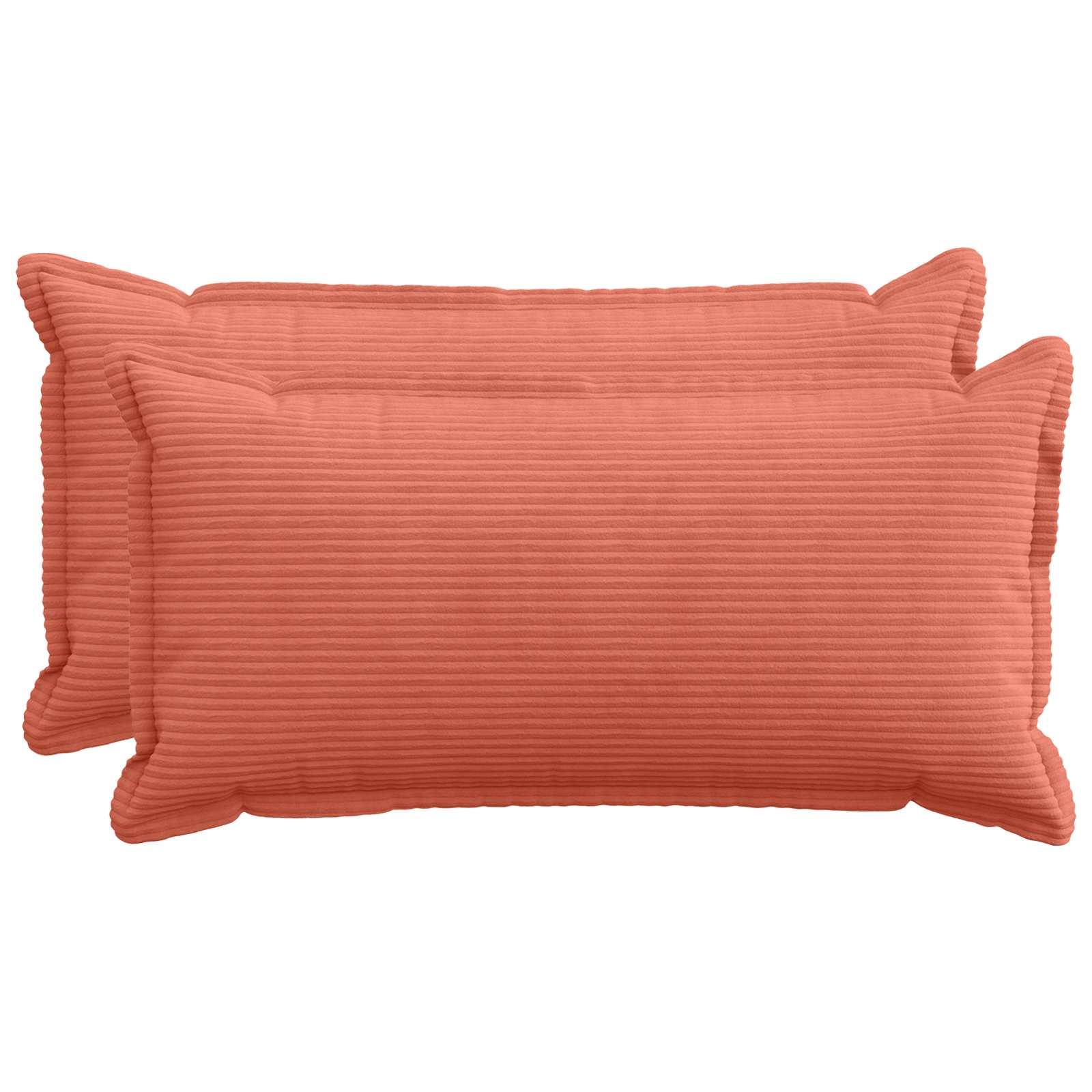 Pudebetræk 2 stk. HOUTEN rød orange 40 x 80 cm i cordfløjl
