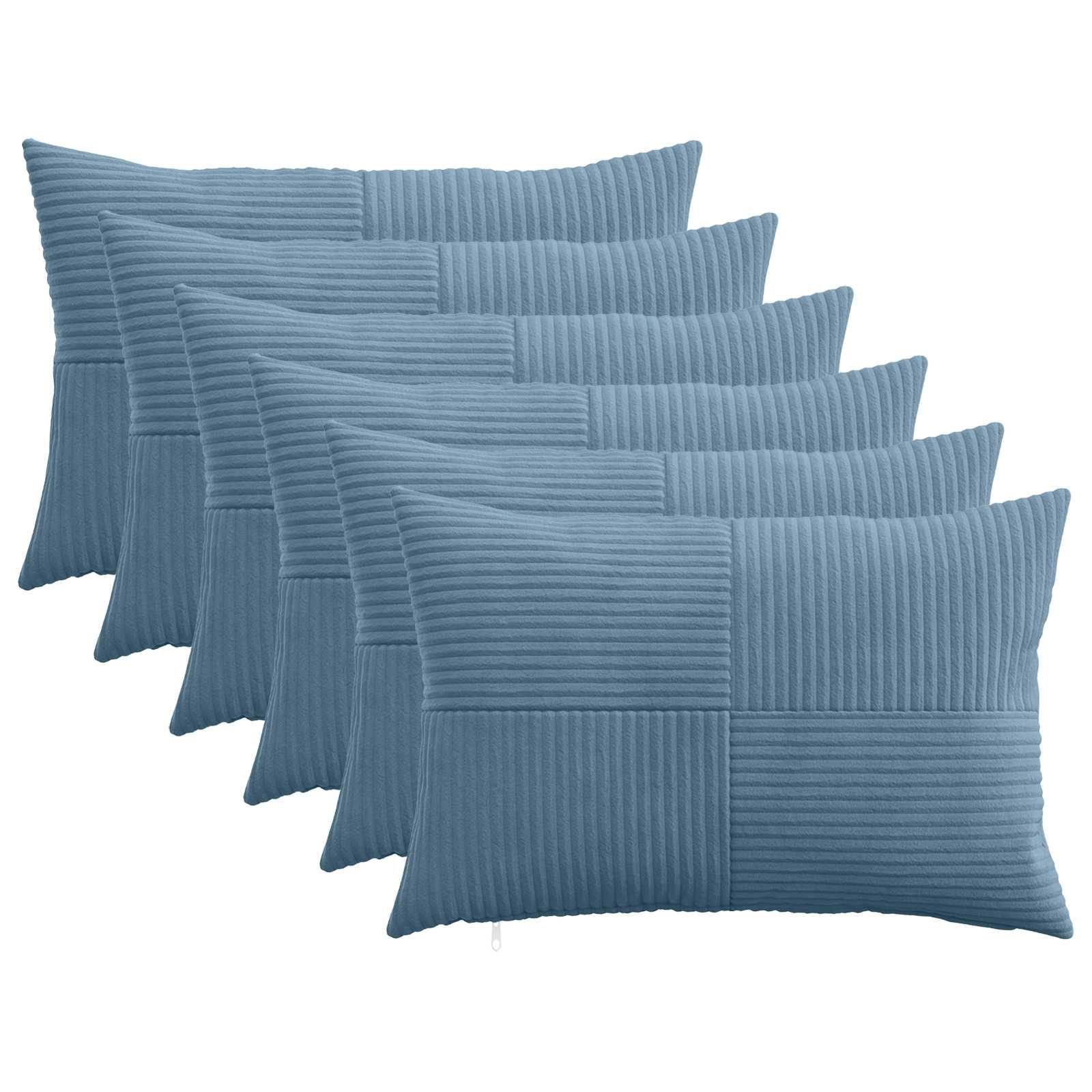 Pudebetræk 6 stk ALMELO blå 50 x 75 cm i cordfløjl