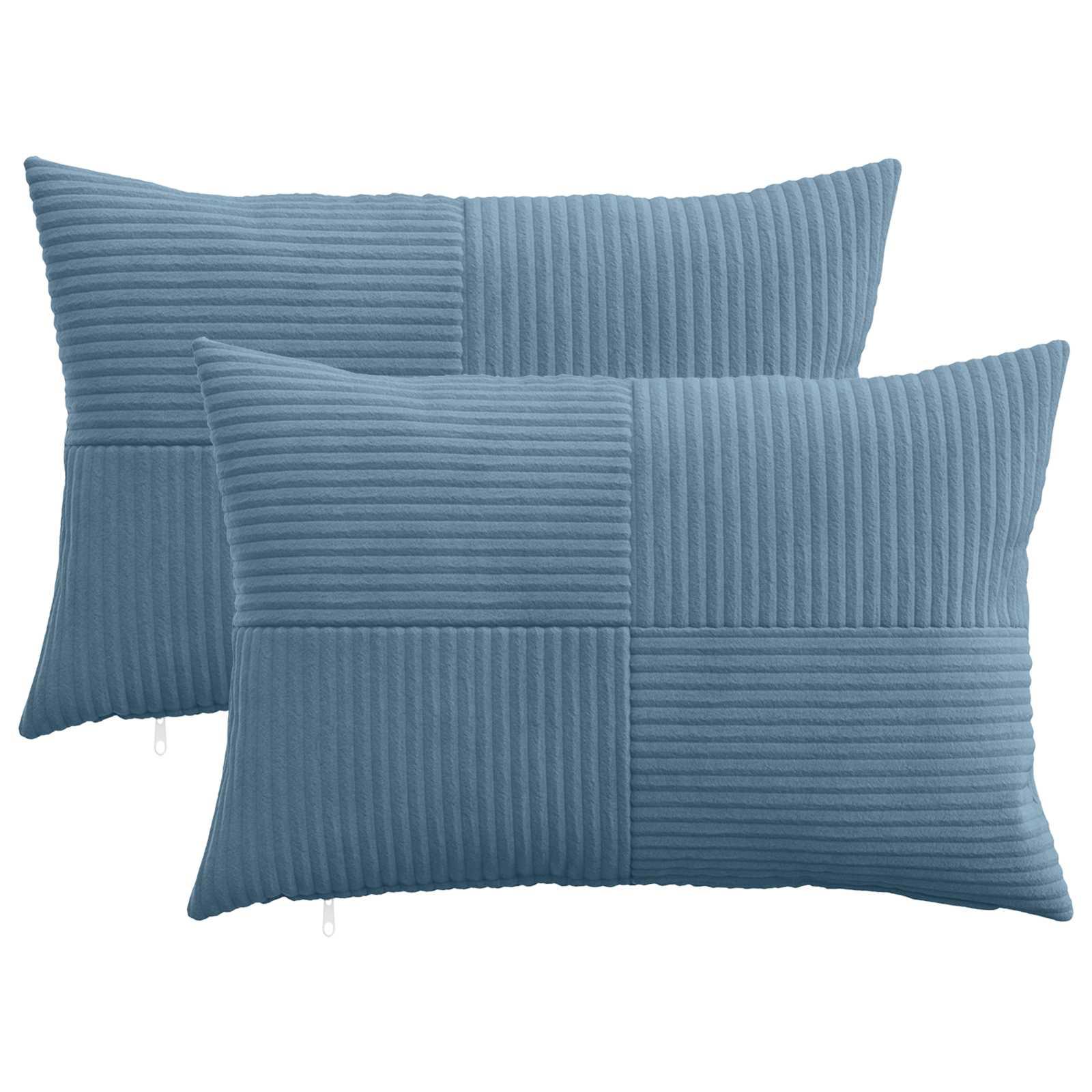 Pudebetræk 2 stk ALMELO blå 50 x 75 cm i cordfløjl