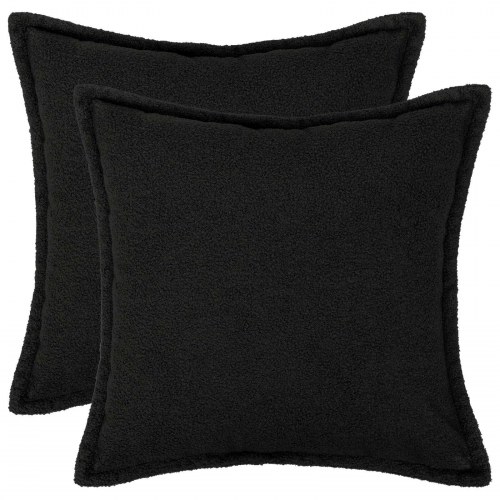 Pudebetræk 2 stk HOUTEN sort 70 x 70 cm bouclé