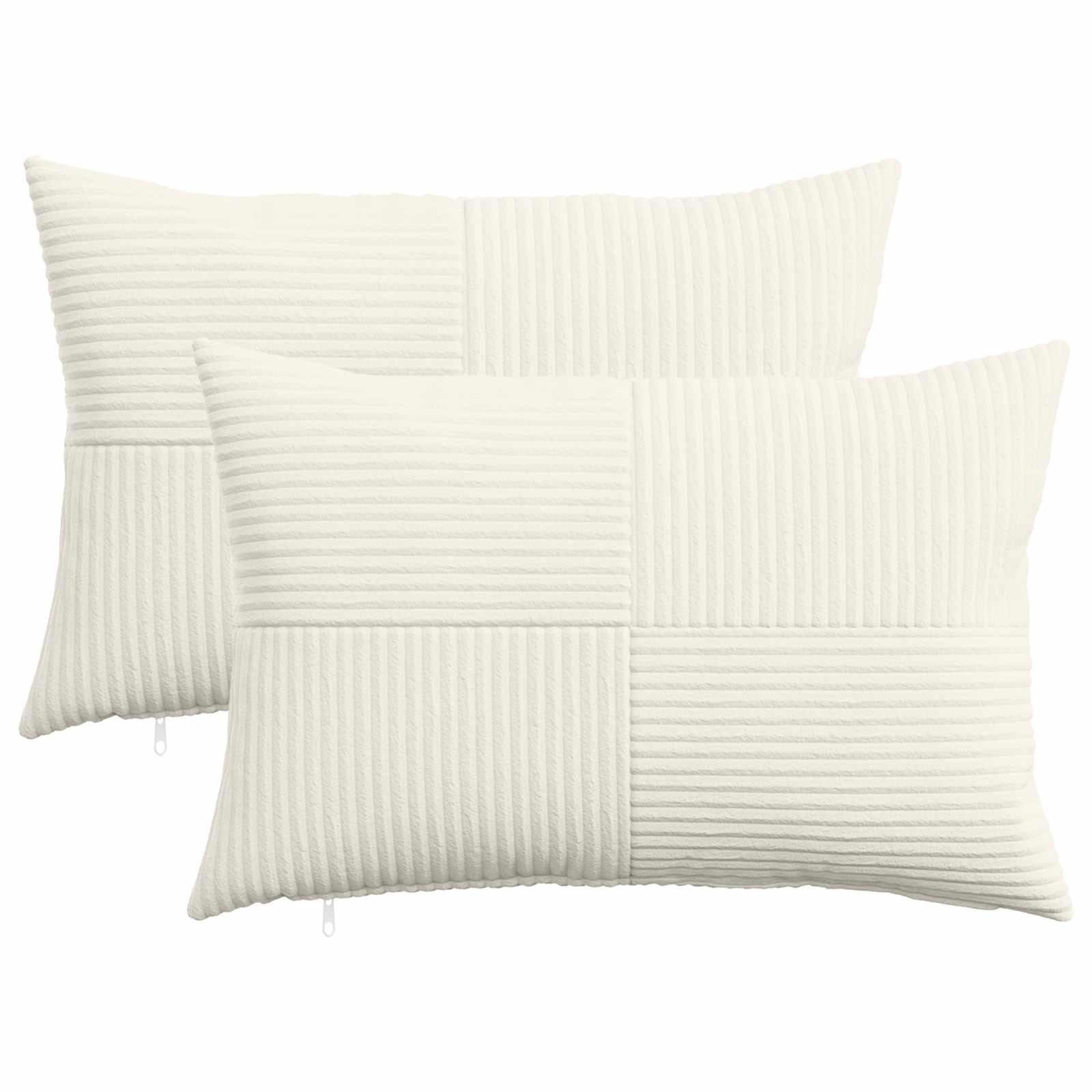 Pudebetræk 2 stk ALMELO cremefarvet 50 x 70 cm i cordfløjl