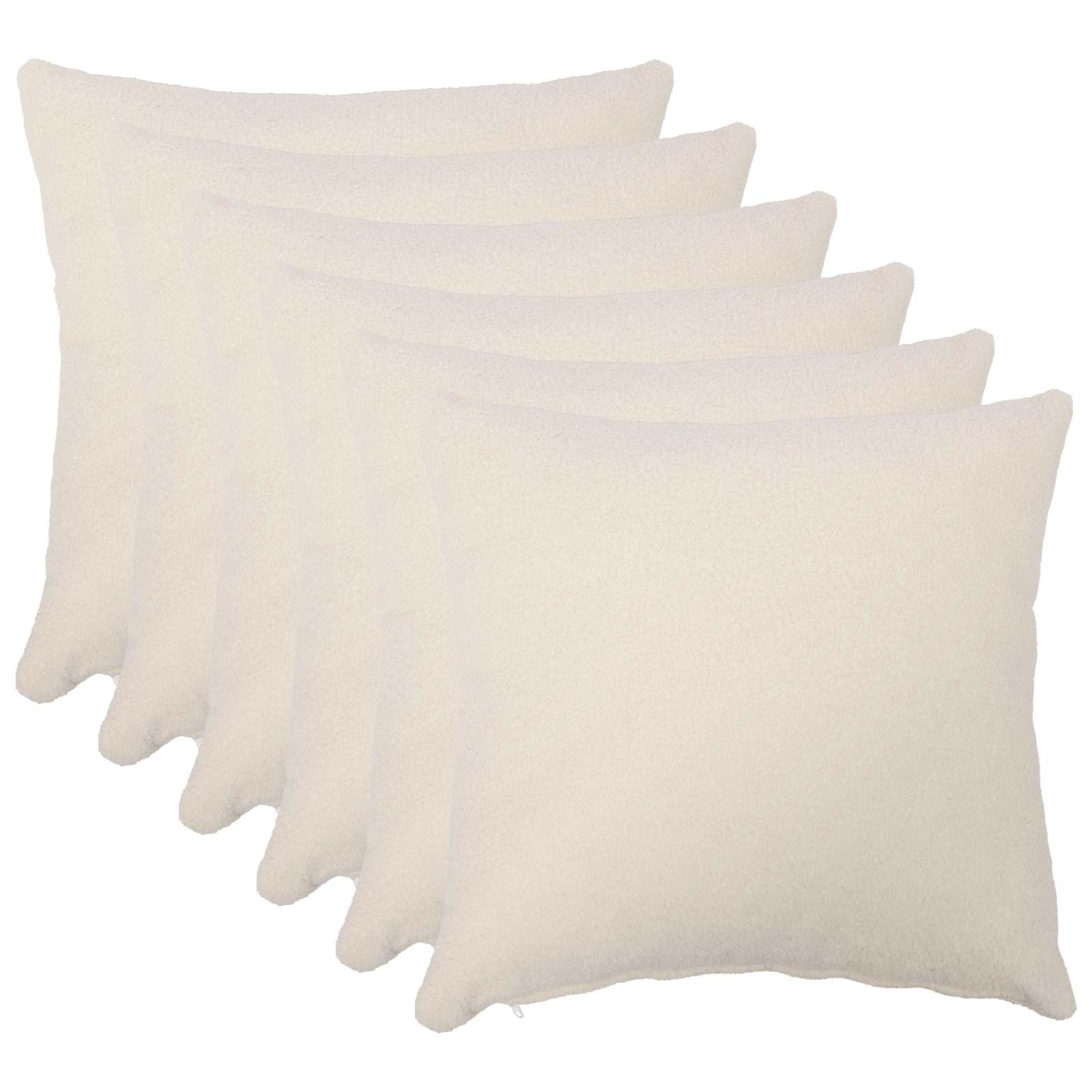 Pudebetræk HEERLEN 6 stk cremefarvet 50 x 50 cm bouclé