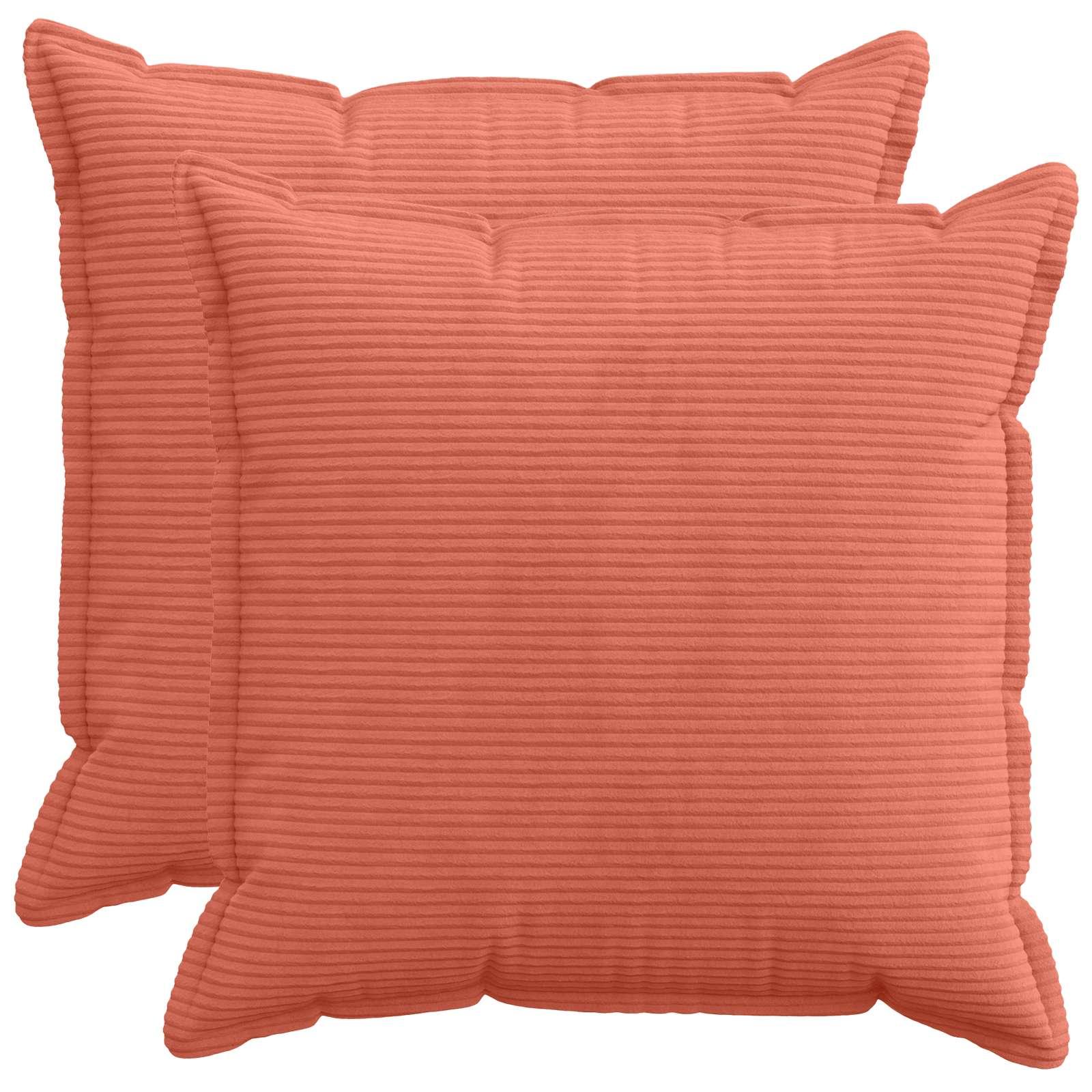 Pudebetræk 2 stk. HOUTEN rød orange 70 x 70 cm i cordfløjl