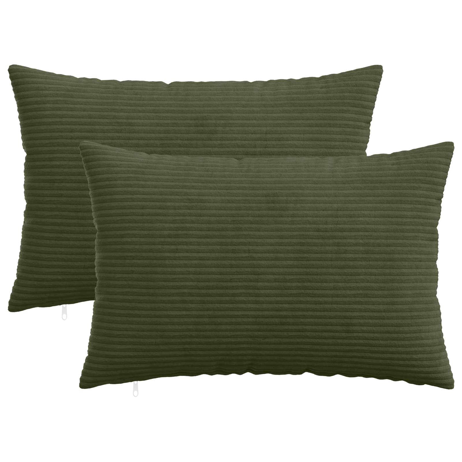 Pudebetræk 2 stk HEERLEN grøn 30 x 50 cm i cordfløjl