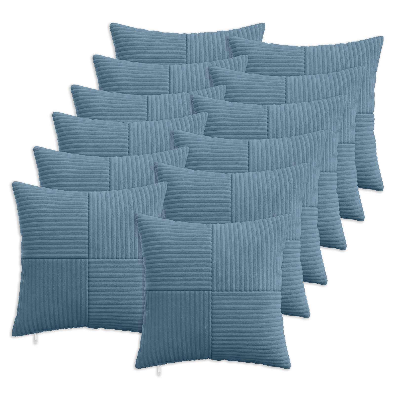 Pudebetræk 12 stk ALMELO blå 50 x 50 cm i cordfløjl