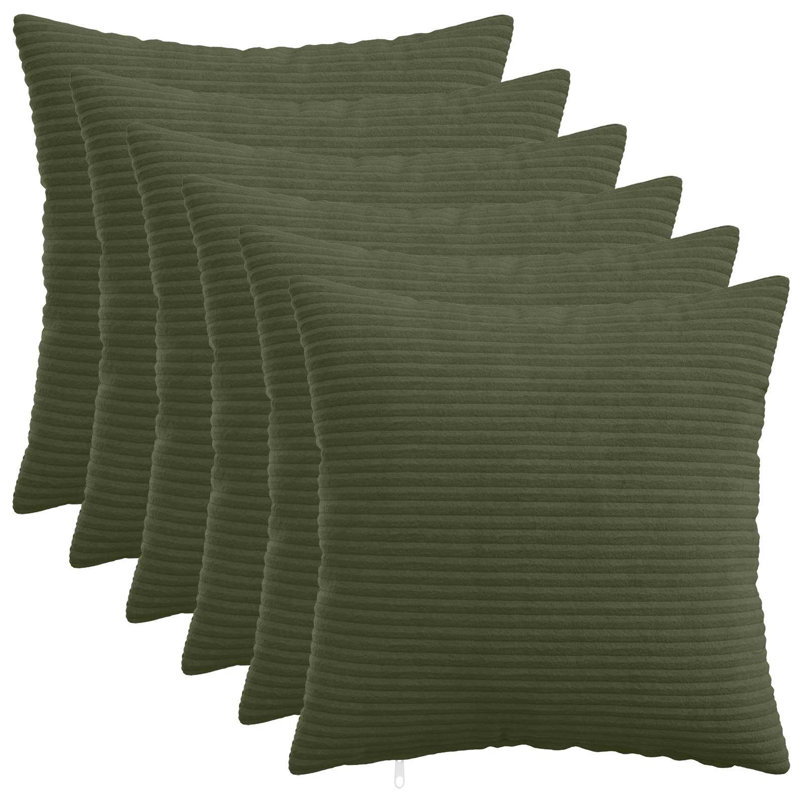 Pudebetræk 6 stk HEERLEN grøn 50 x 50 cm i cordfløjl