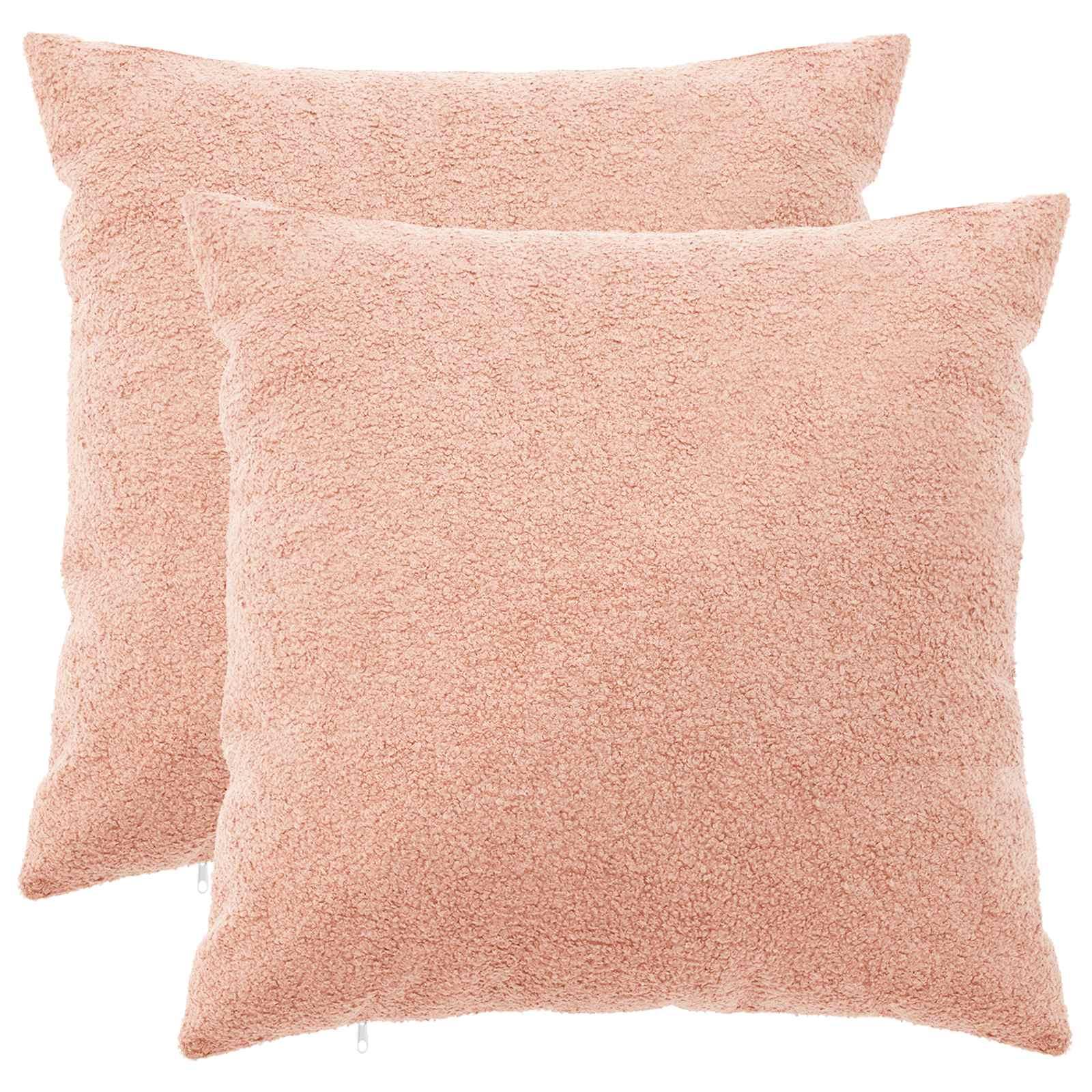 Pudebetræk 2 stk HEERLEN lyserød 80 x 80 cm bouclé