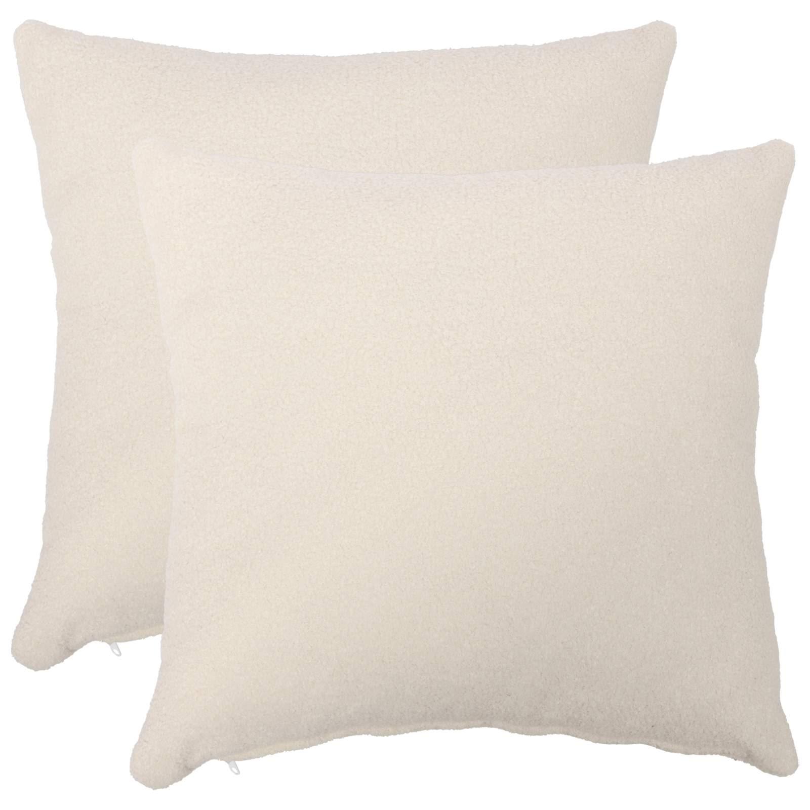 Pudebetræk 2 stk HEERLEN cremefarvet 80 x 80 cm bouclé