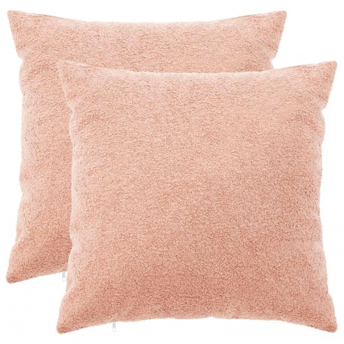 Pudebetræk 2 stk HEERLEN lyserød 60 x 60 cm bouclé
