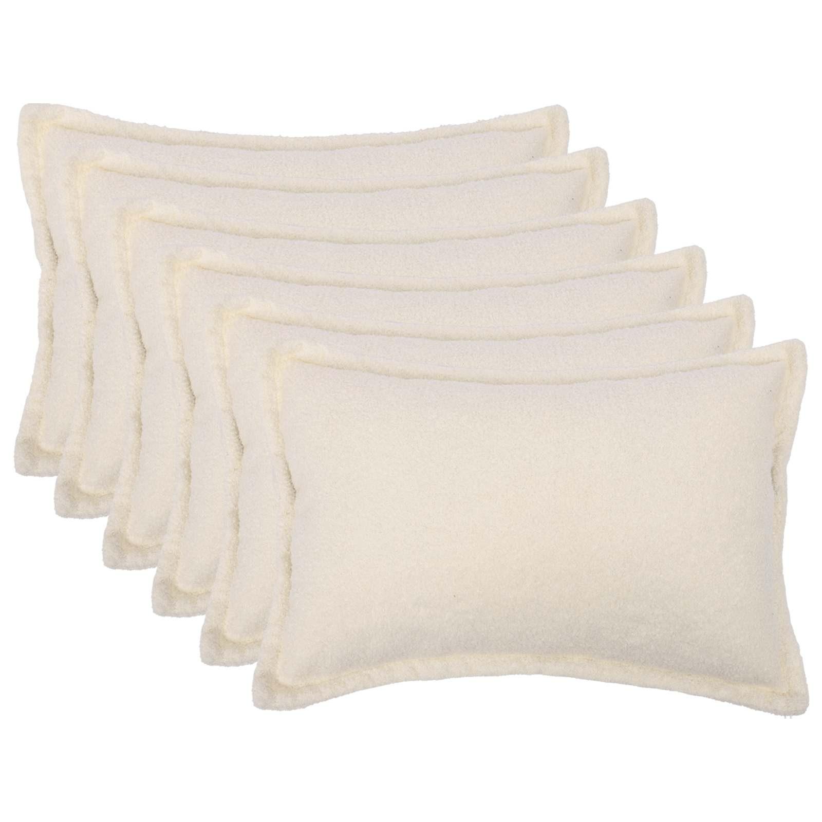 Pudebetræk 6 stk HOUTEN cremefarvet 30 x 50 cm bouclé