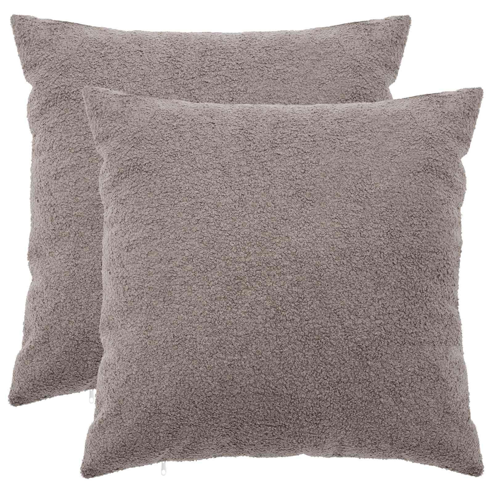 Pudebetræk HEERLEN 2 stk lysegrå 60 x 60 cm bouclé