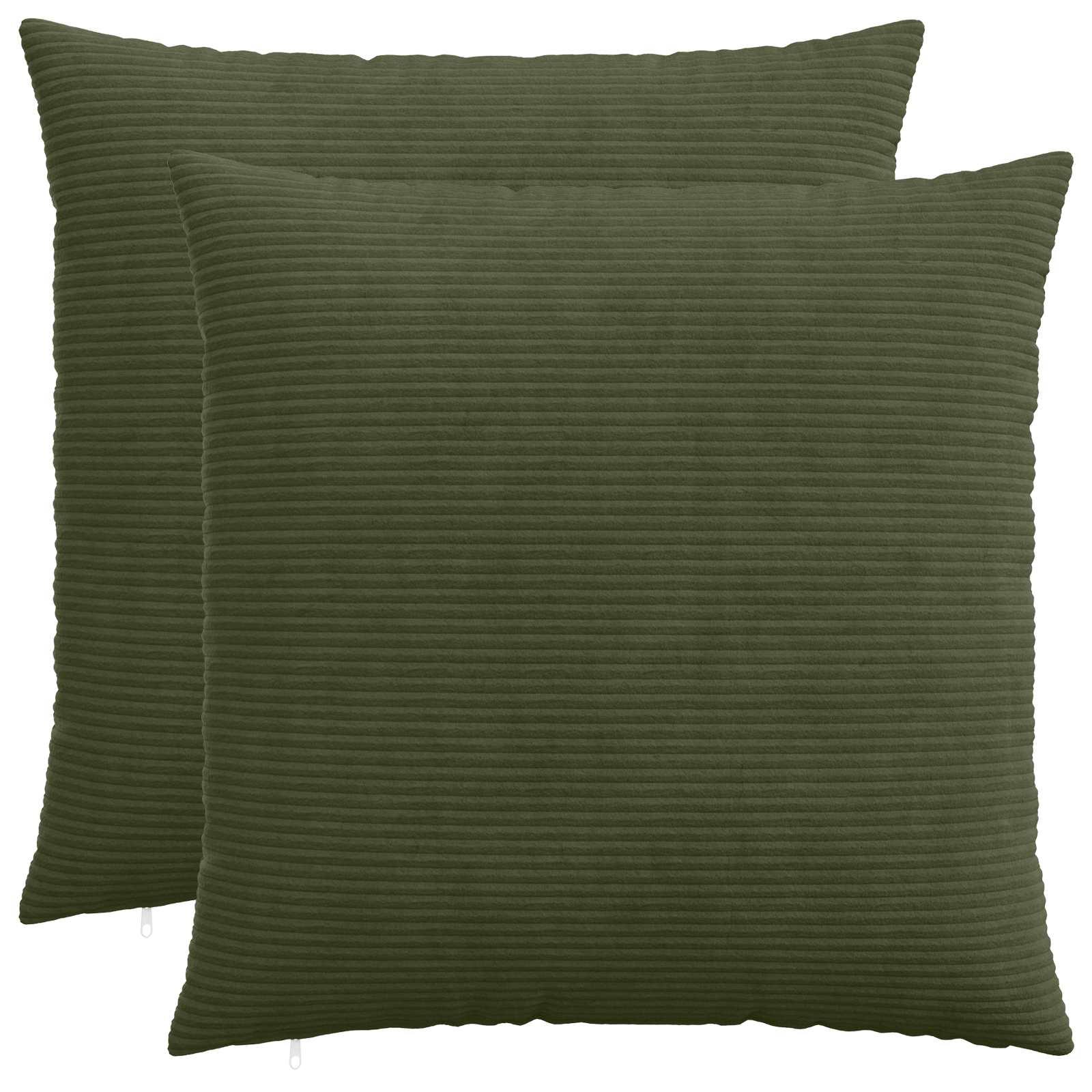 Pudebetræk 2 stk HEERLEN grøn 60 x 60 cm i cordfløjl