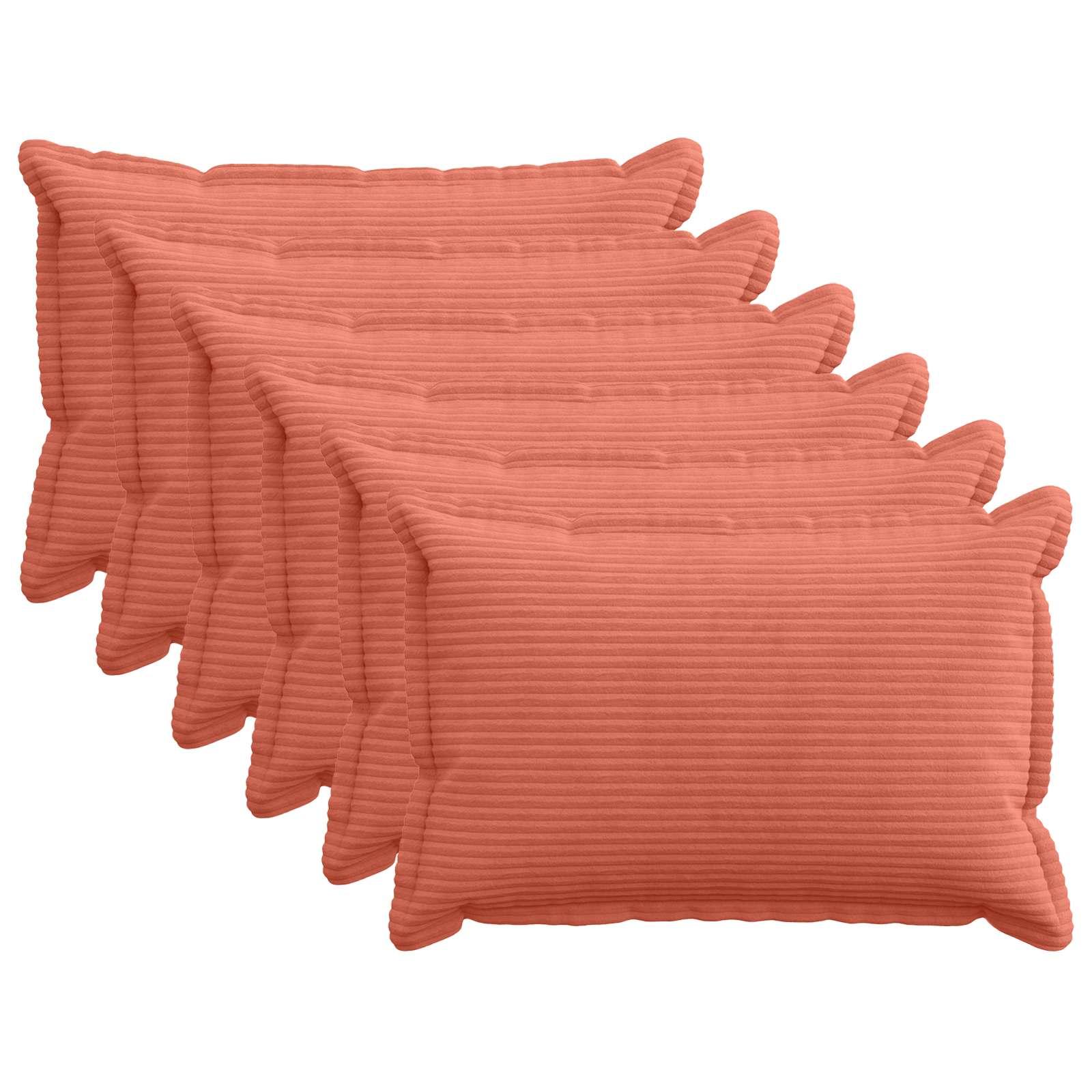 Pudebetræk 6 stk. HOUTEN rød orange 50 x 70 cm i cordfløjl