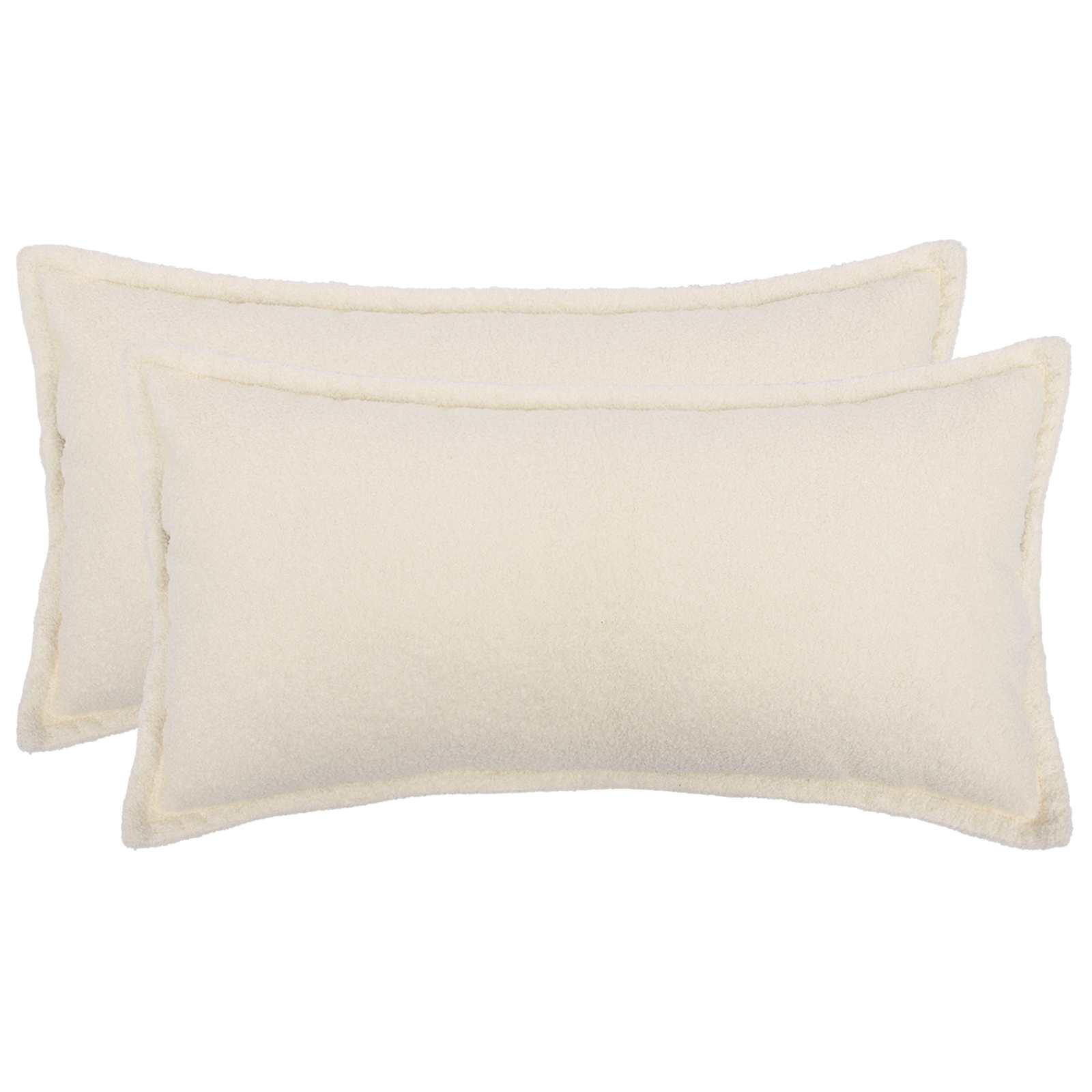 Pudebetræk HOUTEN 2 stk cremefarvet 40 x 70 cm bouclé