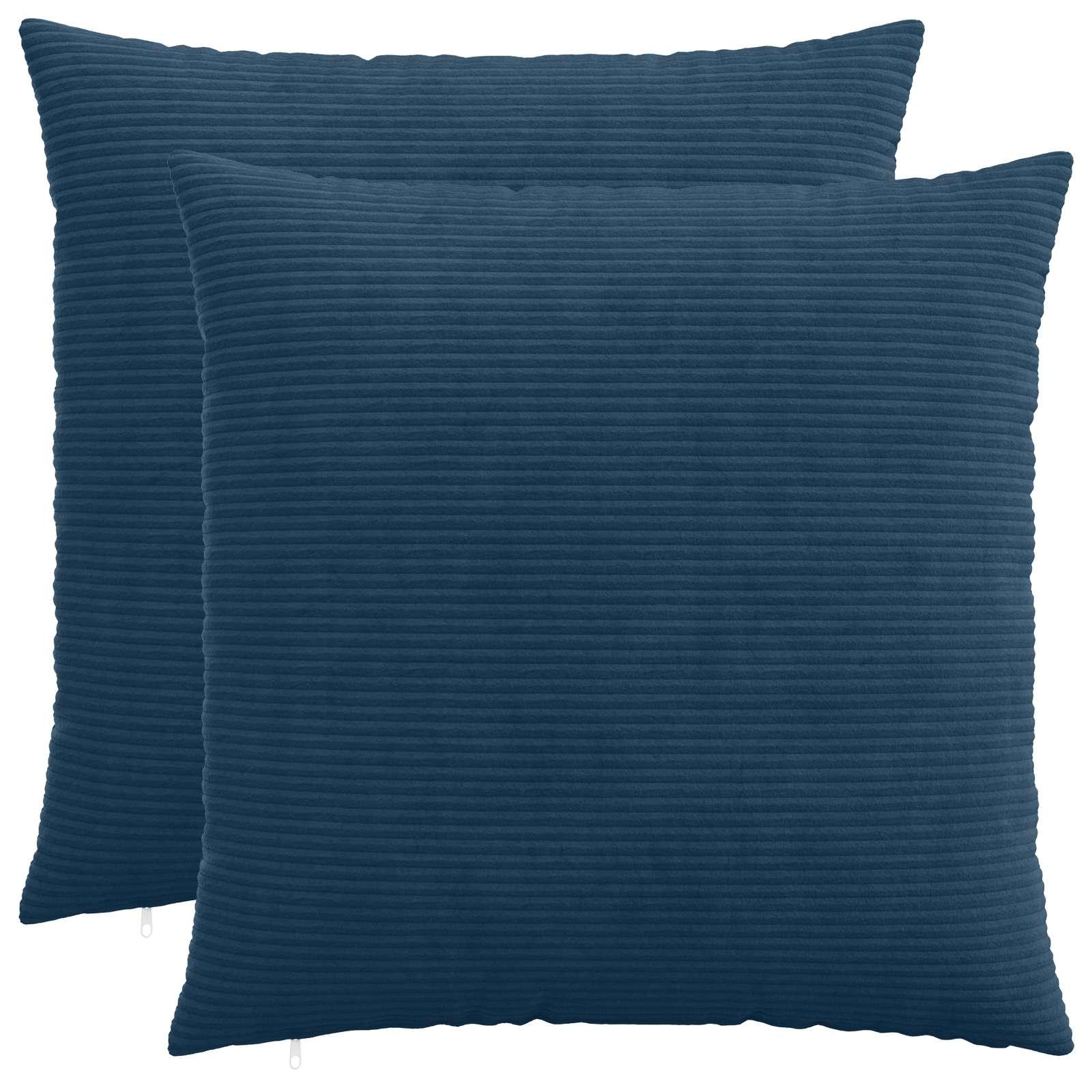 Pudebetræk 2 stk HEERLEN mørkeblå 60 x 60 cm i cordfløjl