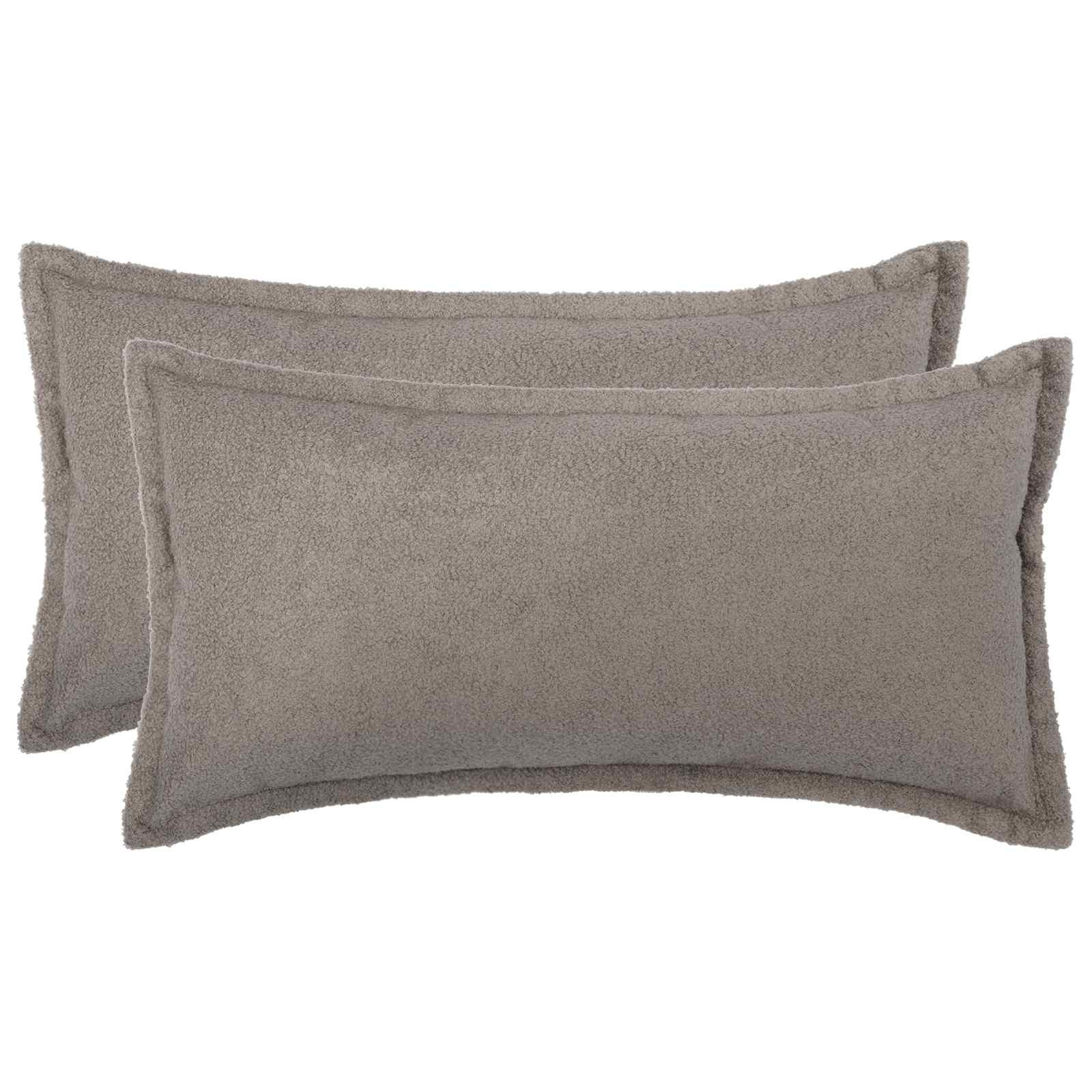 Pudebetræk 2 stk HOUTEN lysegrå 40 x 70 cm bouclé