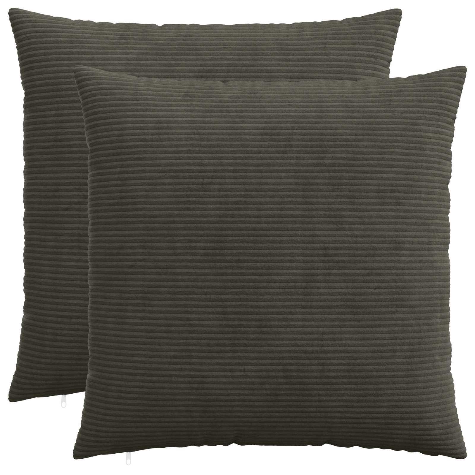 Pudebetræk 2 stk HEERLEN antracit 60 x 60 cm i cordfløjl