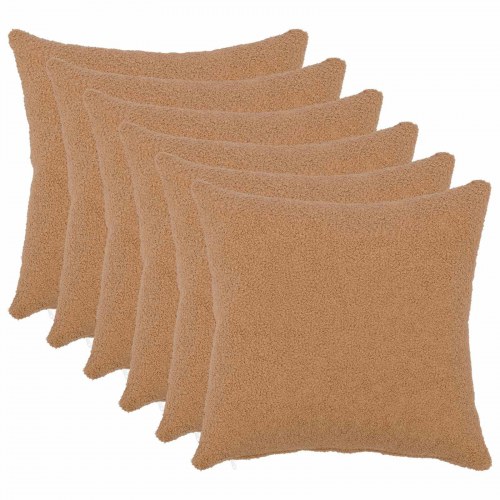 Pudebetræk HEERLEN 6 stk beige 40 x 40 cm bouclé