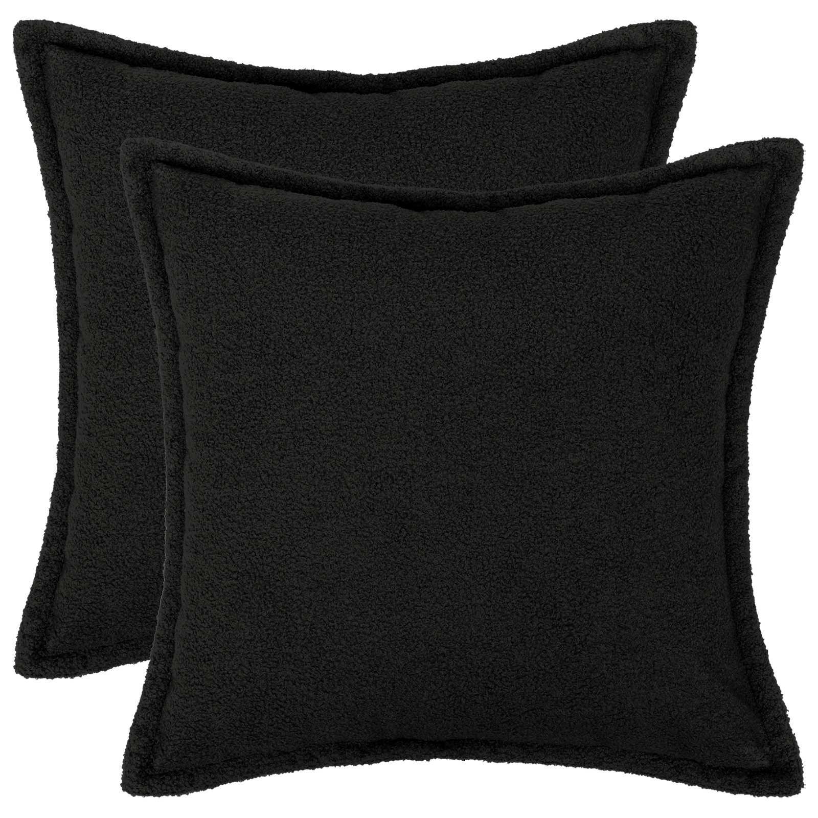 Pudebetræk 2 stk HOUTEN sort 45 x 45 cm bouclé