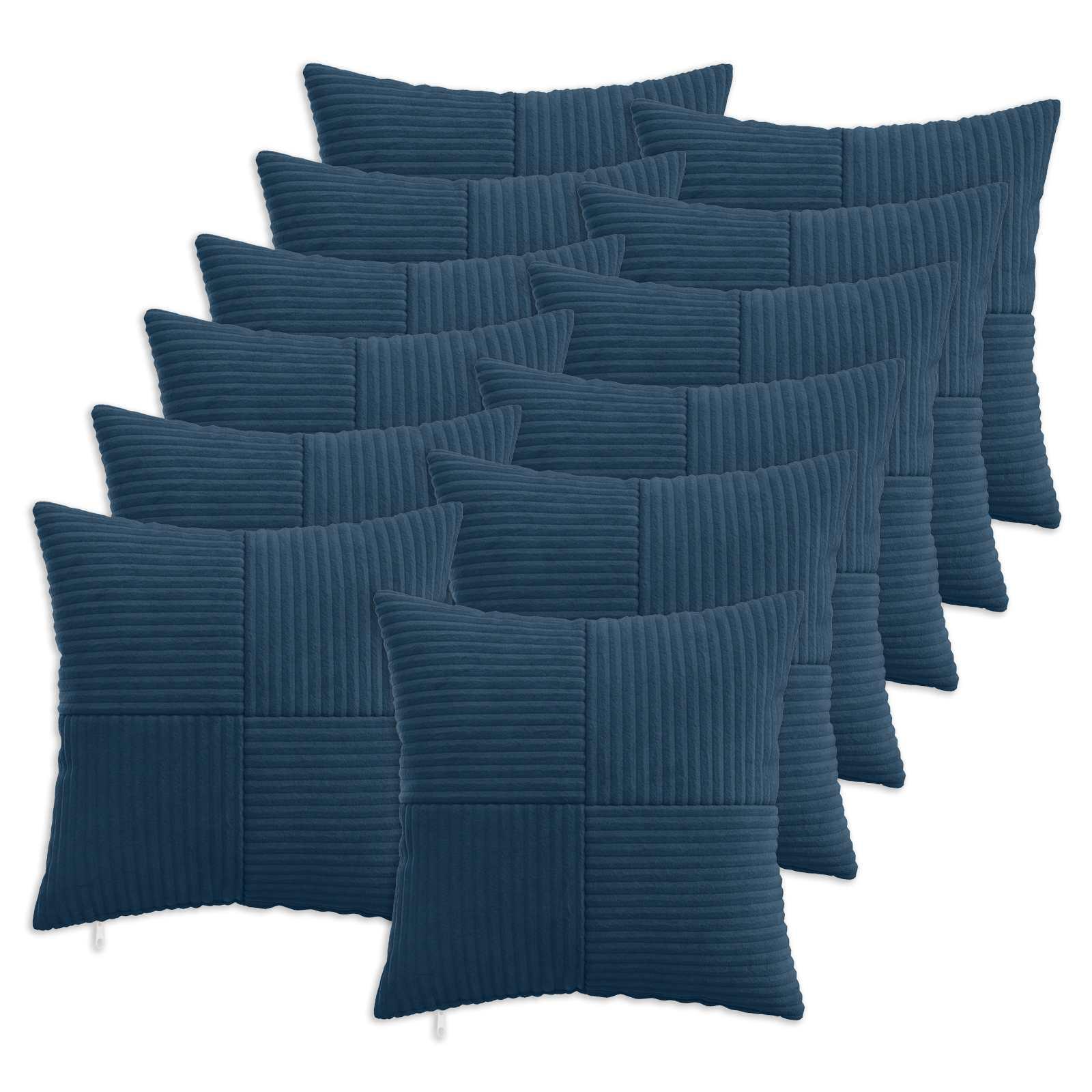 Pudebetræk 12 stk ALMELO mørkeblå 45 x 45 cm i cordfløjl