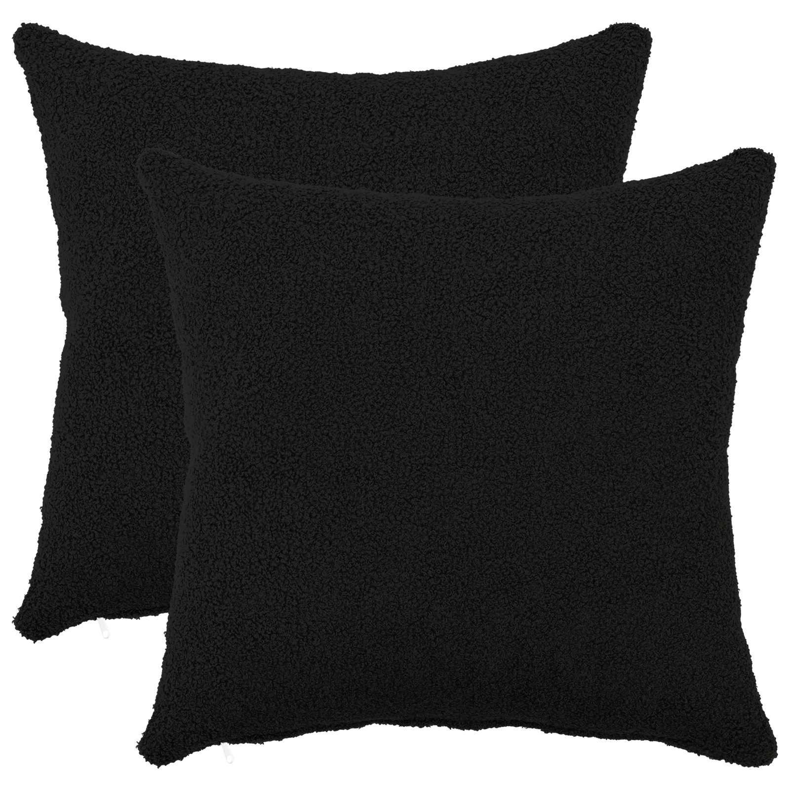 Pudebetræk HEERLEN 2 stk i bouclé 40 x 40 cm - sort