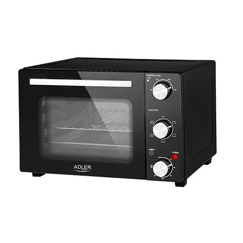 Adler AD 6024 miniovn 22 l 1300 W med varmluft, rotisseri og mekanisk timer - sort