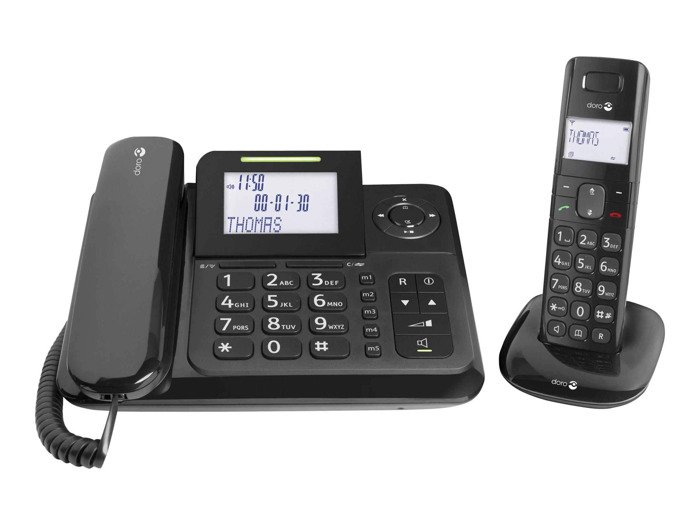 Doro Comfort 4005 fastnettelefon med og uden ledning, telefonsvarer og opkalds-ID