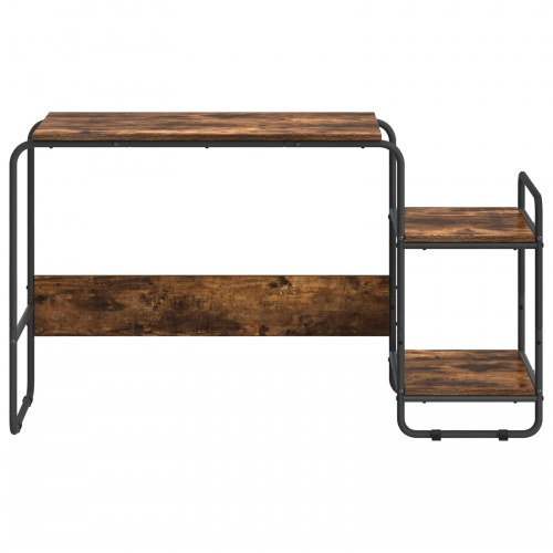 Skrivebord med opbevaring i røget eg 131,5 x 50 x 75,5 cm