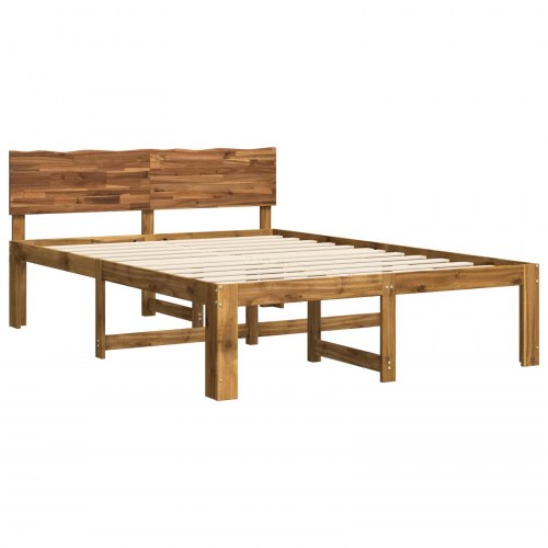 Dobbelt sengestel med hovedgærde ROSTOCK 140 x 200 cm naturfarvet