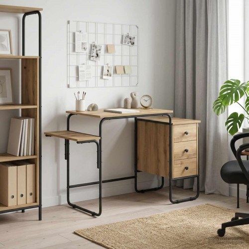 Skrivebord med opbevaring i artisan-eg 120 x 50 x 75 cm
