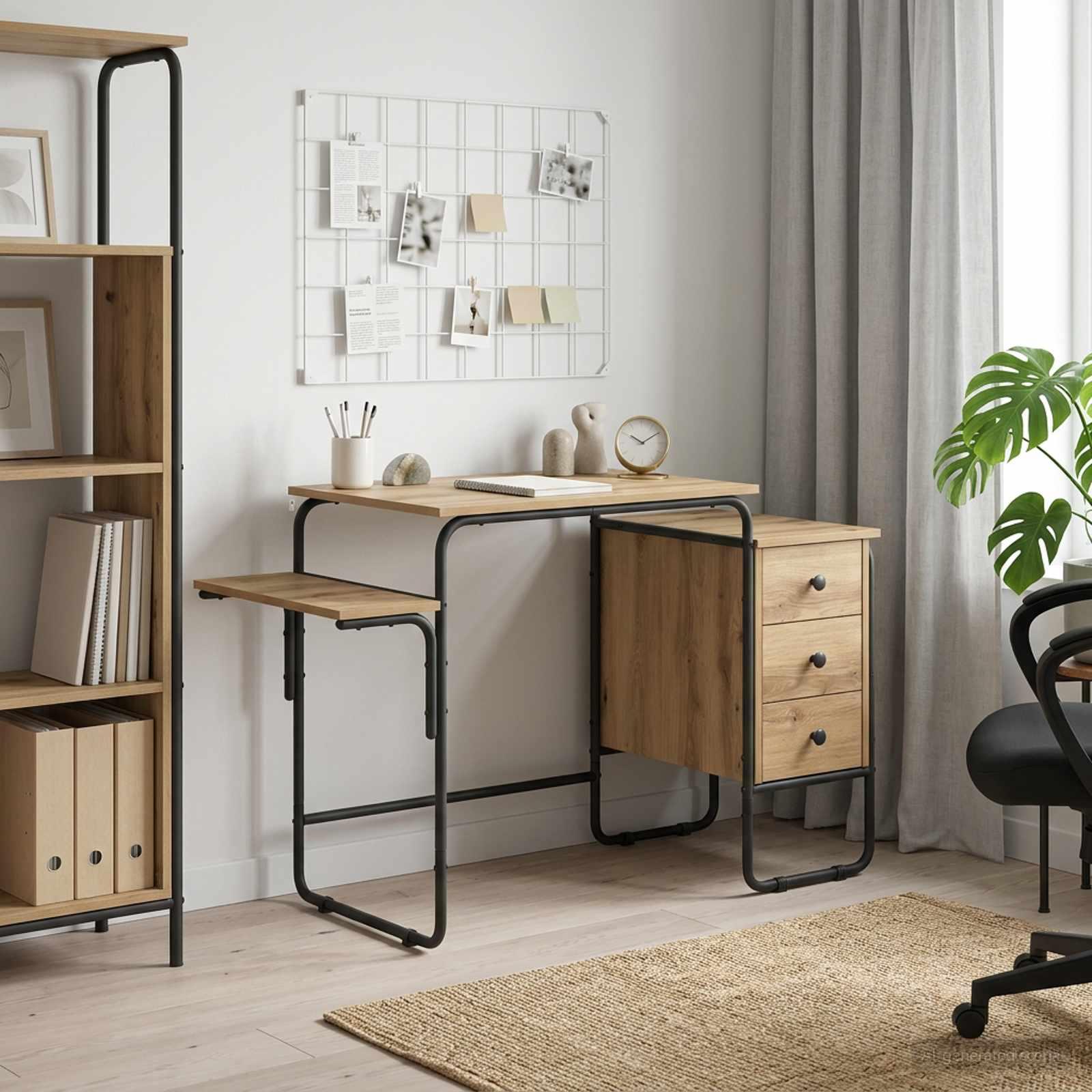 Skrivebord med opbevaring i artisan-eg 120 x 50 x 75 cm